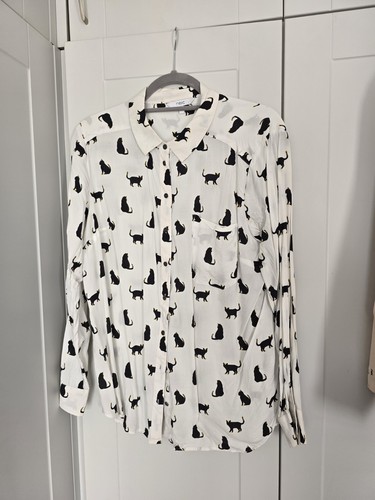 Next white black cat print - &,