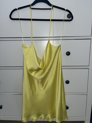 Zara yellow satin - satin, cowl