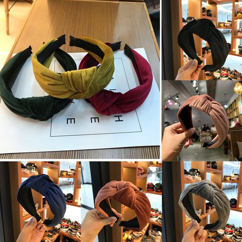 Women solid velvet headband - velvet,
