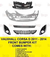 VAUXHALL CORSA D FRONT BUMPER 2011 - 2015 KIT COMPLETE WITH ALL GRILLES NEW 