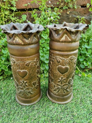 Pair trench art brass - pair, of