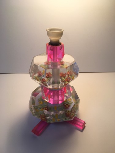Vintage neon pink clear floral - vintage,