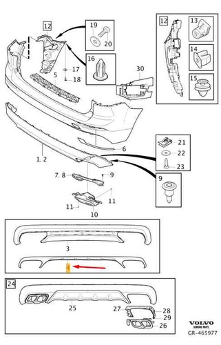 Volvo xc60 mk2 rear - xc60, bumper