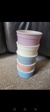 Set of 5 Coloured Cermer Bowls – Vintage Kitchen Dining Tableware