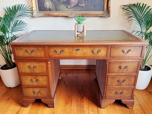 Antique twin pedestal desk - antique,