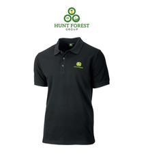 John Deere Unisex Black Polo