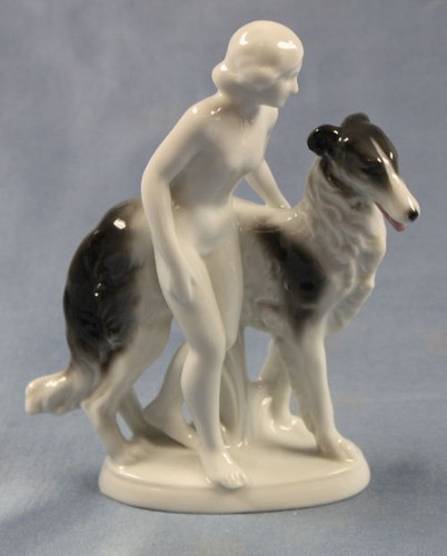 Borzoi porcelain figurine dog