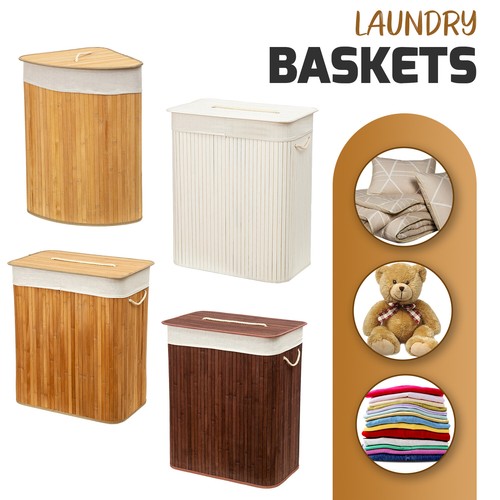 Laundry basket lid bamboo - laundry,