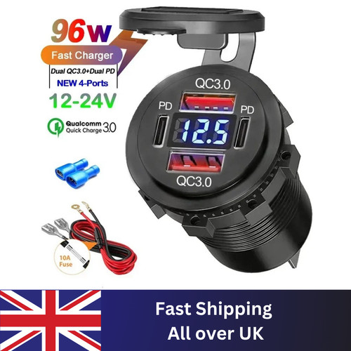 12v usb socket charger - 12v,