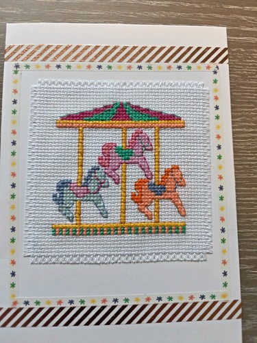 Handmade cross stitch card - cross,