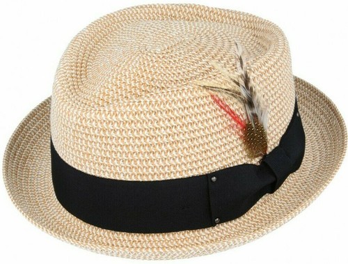 Straw pork pie hat sun - straw,