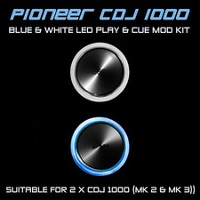 PIONEER CDJ 1000 MK2 & MK3 BLUE & WHITE PLAY & CUE LED MOD KIT (FOR 2 x CDJS)
