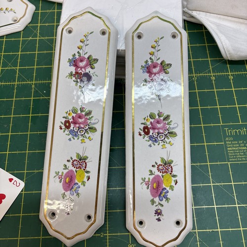 Vintage pair floral porcelain - vintage,
