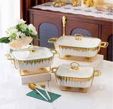 3 Pcs Luxury Ceramic Chafing