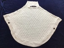 Poncho Cape Luca Vanucci Made In Italy Natural Knitted Alpaca Mix - One Size