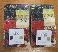 2 For Price Of 1 Charm Holiday Strip Pie Jelly Roll 100% Cotton 40 X 2.5" Strips