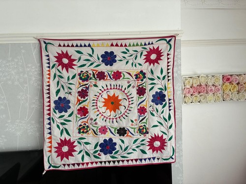 Antique vintage uzbek suzani - vintage,