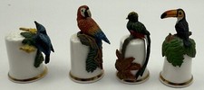 Four Sterling Classic Thimbles - Exotic Birds
