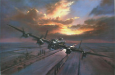 WW2 AVRO LANCASTER Ltd Ed Print SIGNED  PILOT BILL REID VC  ARTIST SIMON SMITH