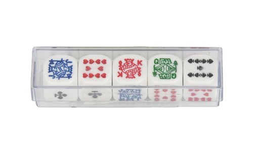 Poker dice plastic - in,