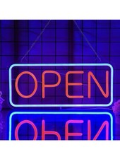 CoolGift Mart Open Neon Sign - Dimmable LED Light for Business Store Wall Decor,