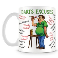 Darts Excuses Funny Ceramic