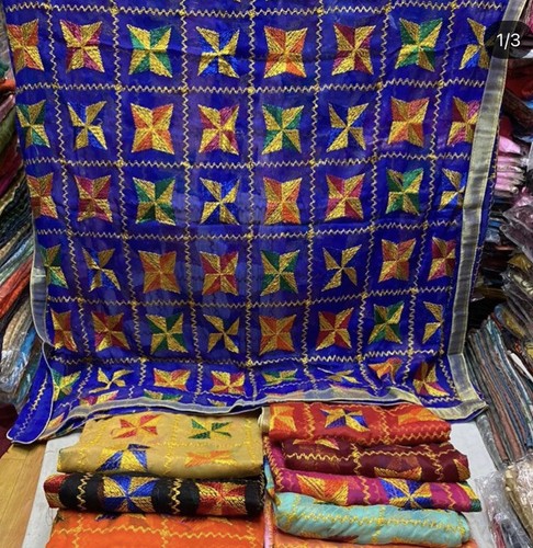 Phulkari dupatta embroidery - phulkari,
