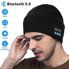 Speaker Smart Headset Headphones Wireless Bluetooth soft Warm Beanie Hat Cap