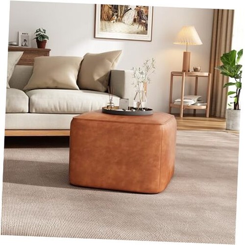 Ellis faux leather - leather, pouf