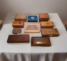 Vintage Collection of Wooden & Tin Boxes Jewellery Boxes Bundle Job Lot