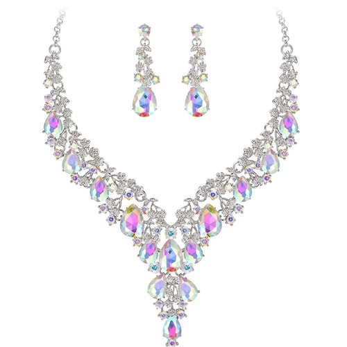 Sparkling crystal necklace - crystal,