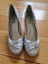 Light Blue Satin Heeled Shoe Size 6