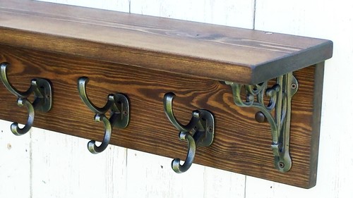 Handmade wooden coat rack with - wooden,