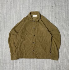 Universal Works Fine Chord Uniform Utility Shirt Chore Shacket Tan Men's Size L