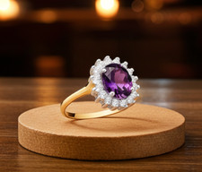 18ct Gold Amethyst Cluster