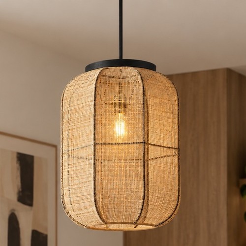 Wood linen ceiling light - wood,