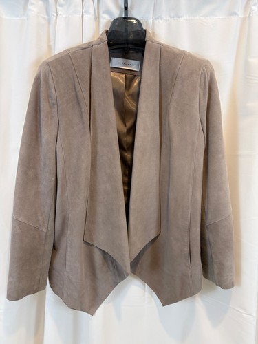 Tahari taupe genuine suede - t,
