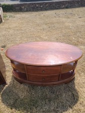 Willis & Gambier Lille 2 Drawer Oval Coffee Table