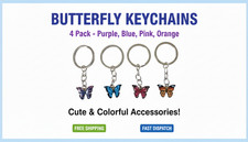 4 Pack - Butterfly Keyring