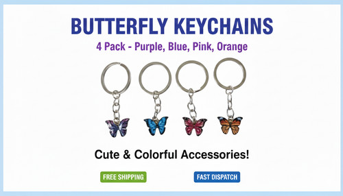 Pack butterfly keyring - 4,