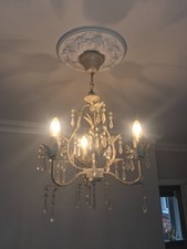 3 Candle Style Chandelier with Glass Beads