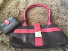 Tommy & Kate Pink & Brown Handbag and Purse Set