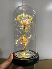 Mothers Day Flowers Gifts for Mum Glass Crystal Rose, LED Forever Galaxy Rose