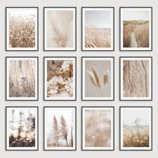 Beige Botanical Wall Art Prints Bedroom Living Room Posters Pictures Home Decor