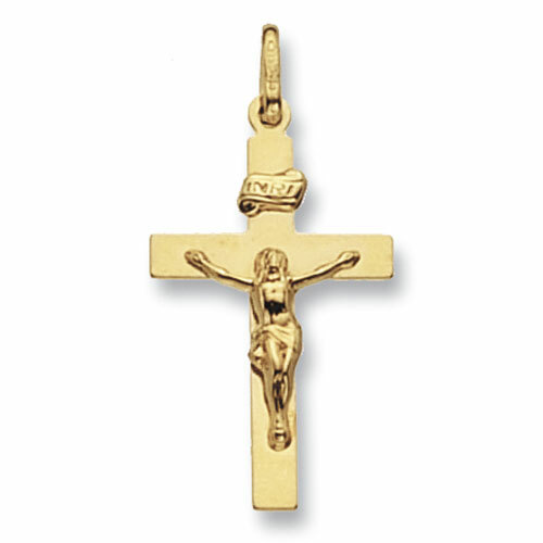 9ct gold crucifix cross - gold,
