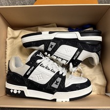 Size UK 6 - Louis Vuitton Denim Monogram White Black LV 6 Sneaker 100% AUTHENTIC