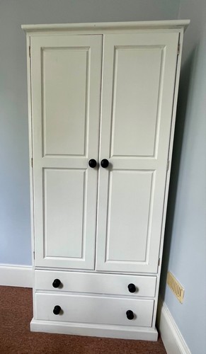 Pine wardrobe with drawers - pine,