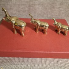 3 Brass Elephants In Varying