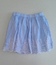 Girls GAP Kids 100% Cotton Blue Broderie anglaise Lined Skirt age 10 Years