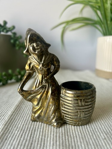 Vintage brass dutch - girl, vesta